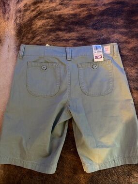 Levi's Olive Green Flat-Front Casual Shorts